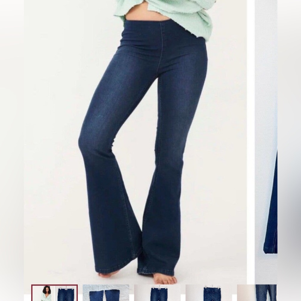Free People Flare Leg Elastic Waist sz29